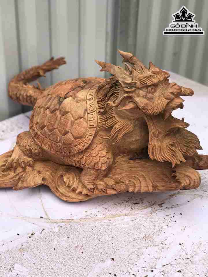 Tượng Long Quy Gỗ Hương  Cao 31 Dài 60 Ngang 42 (cm)