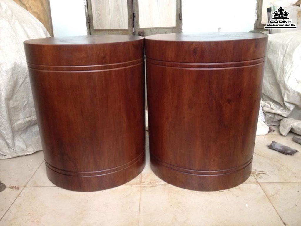 Cặp Đôn Trụ Gỗ Lim Cao 48 Mặt 40-39 (cm)