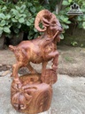 Tượng Dê Gỗ Cẩm Việt Cao 38 Ngang 21 Sâu 16 (cm)
