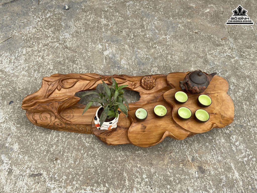 Khay Trà Gỗ Hương Cao 18 Ngang 93 Sâu 37 (cm)