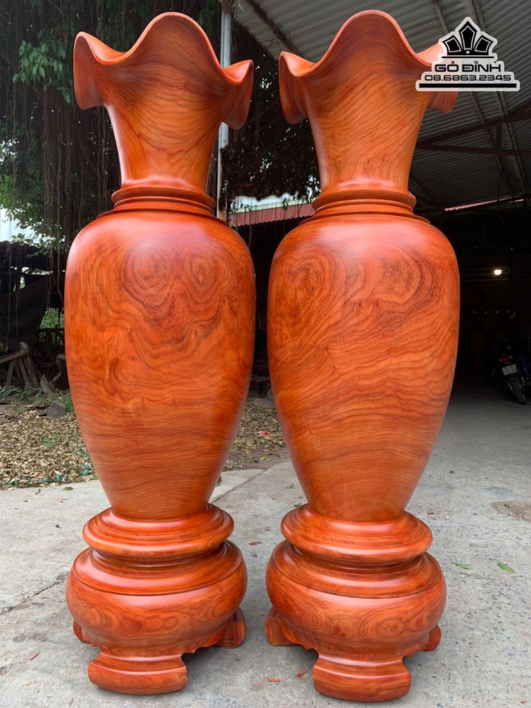 Lục Bình Gỗ Hương Đỏ Cao 170 Đường Kính 54 (cm)