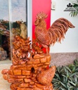 Tượng Gà Trống Gỗ Hương Việt Cao 96 Ngang 75 Sâu 33 (cm)