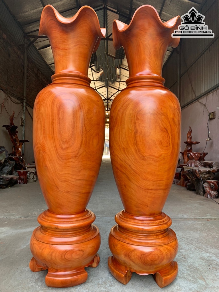 Cặp Lục Bình Gỗ Hương Cao 170 Đường Kính 48 (cm)