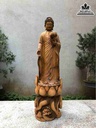 Tượng Phật A Di Đà Gỗ Bách Xanh  Cao 82 Ngang 23 Sâu 20 (cm)