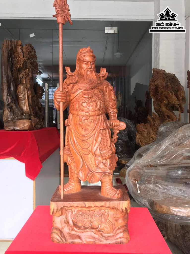 Tương Quan Công Chống Đao Gỗ Hương Cao 80 (cm)