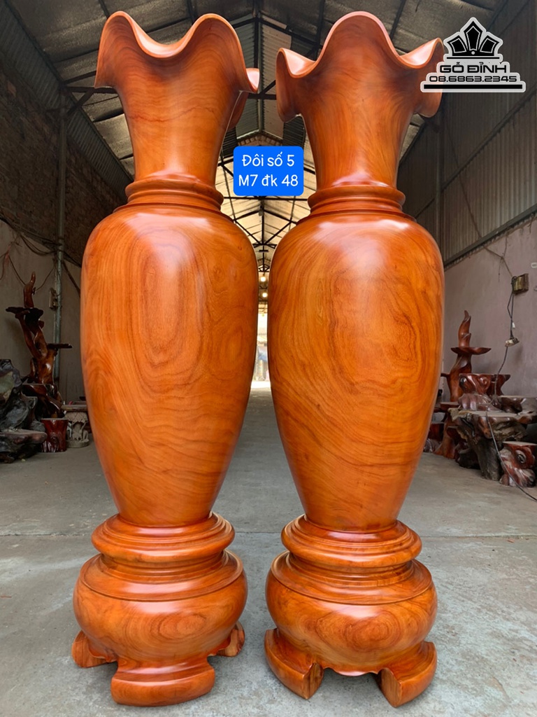 Cặp Lục Bình Gỗ Hương Số 5 Cao 170 Đường Kính 48 (cm)