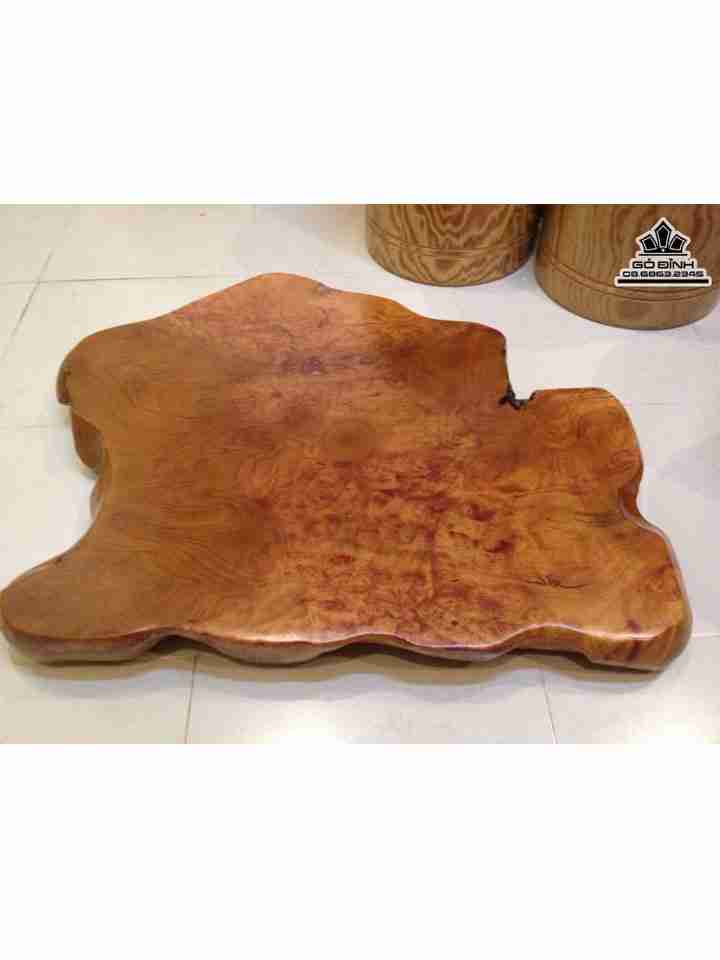 Mặt Bàn Trà Nguyên Khối Gỗ Nu Xá Xị ( Gù Hương )  Ngang 80 Sâu 67 Dày 8 (cm)