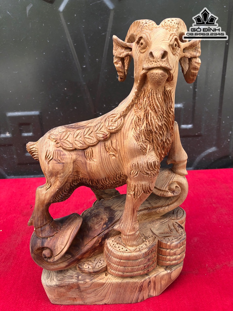 Tương Dê Phong Thủy Gỗ Ngọc Am Cao 32 Ngang 20 Sâu 11 (cm)