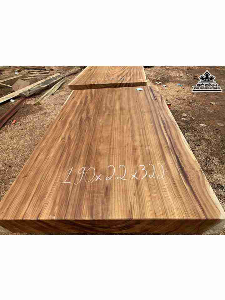 Sập Gỗ Nguyên Tấm Gỗ Gõ Vàng Nam Phi  Dài 3m22 Ngang 1m90 Dày 22 (cm)