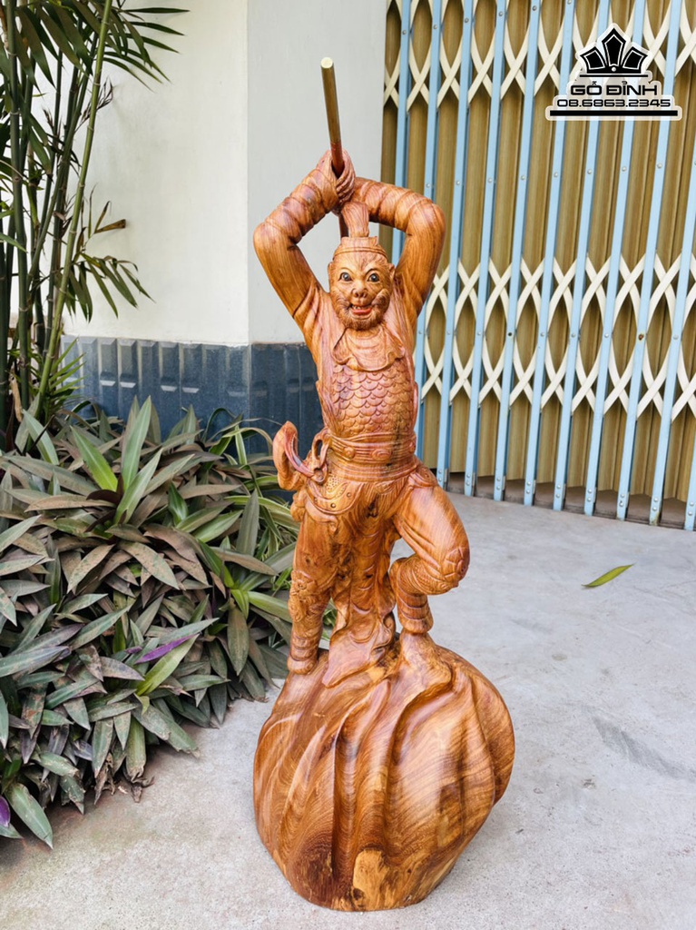 Tương Ngộ Không Gỗ Hương Việt Cao 70 Ngang 28 Sâu 25 (cm)