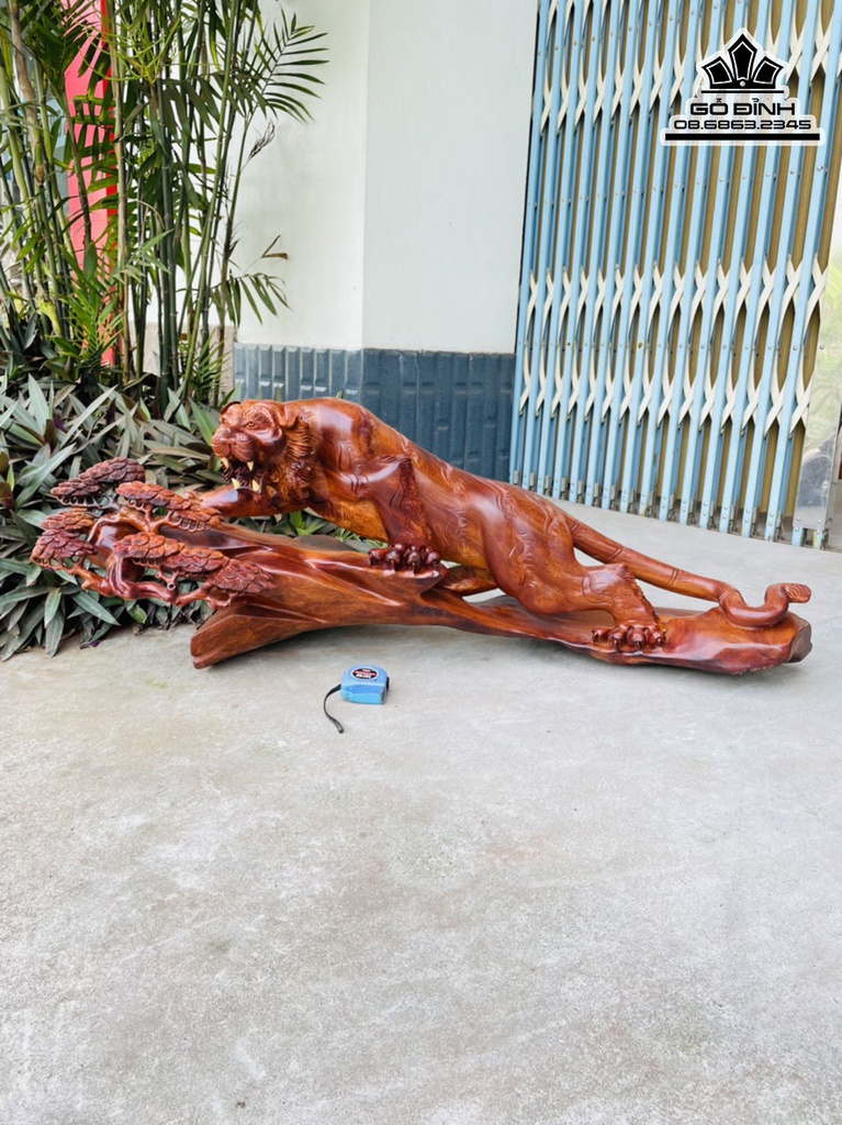 Tượng Hổ Gỗ Hương Việt Cao 45 Ngang 120 Sâu 40 (cm)