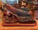 Tượng Cá Kim Long Gỗ Trắc Cao 31 Ngang 50 Sâu 16 (cm)