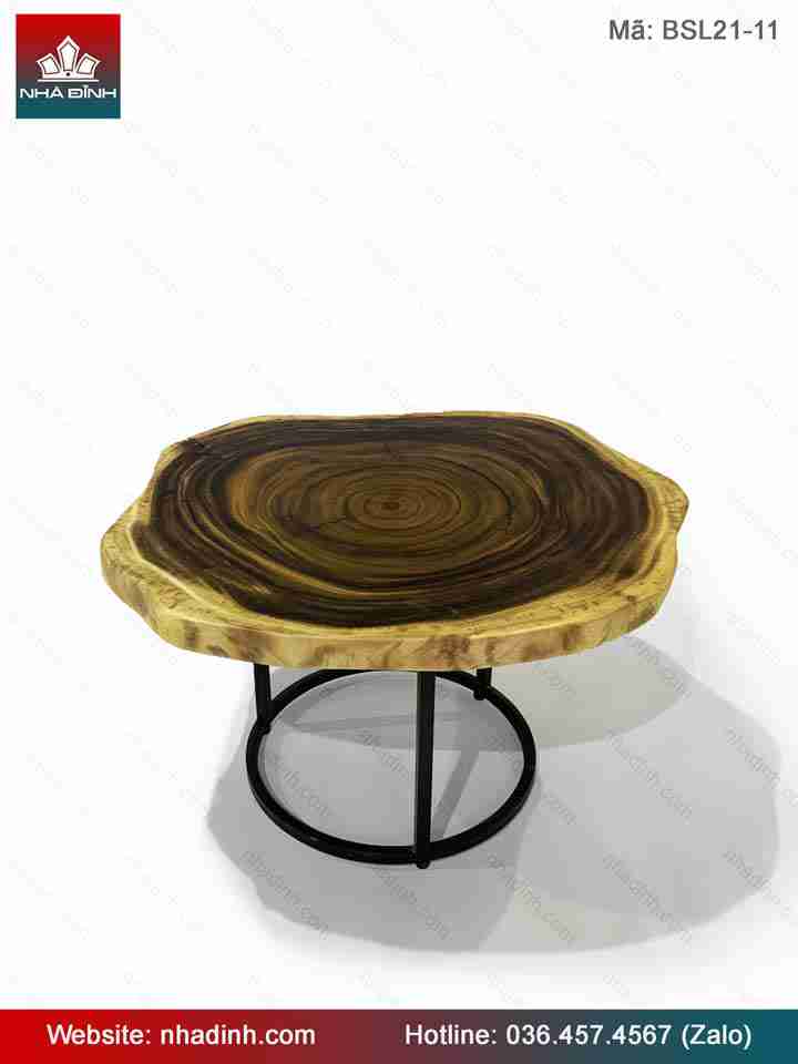 Bàn Sofa , Bàn Cafe , Bàn Trà Gỗ Me Tây Nguyên Khối  Rộng 76-62 Dày 4.5 Cao 44 (cm)