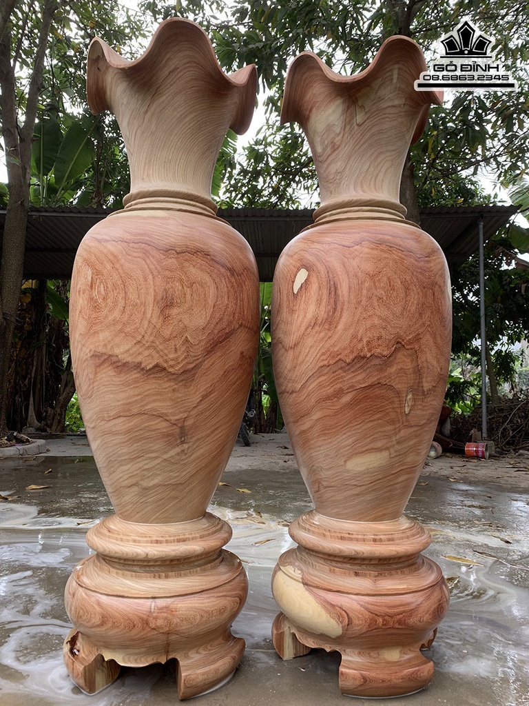 Cặp Lục Bình Gỗ Hương Cao 180 Đường Kính 56 (cm)