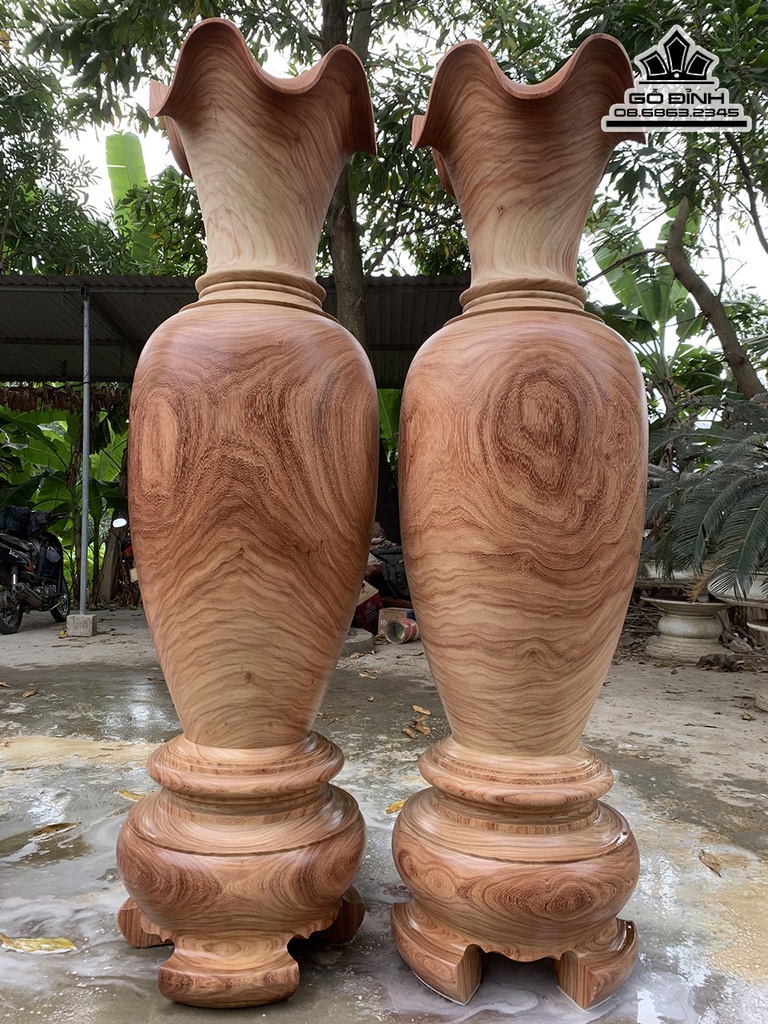 Cặp Lục Bình Gỗ Hương Số 4 Cao 180 Đường Kính 52 (cm)