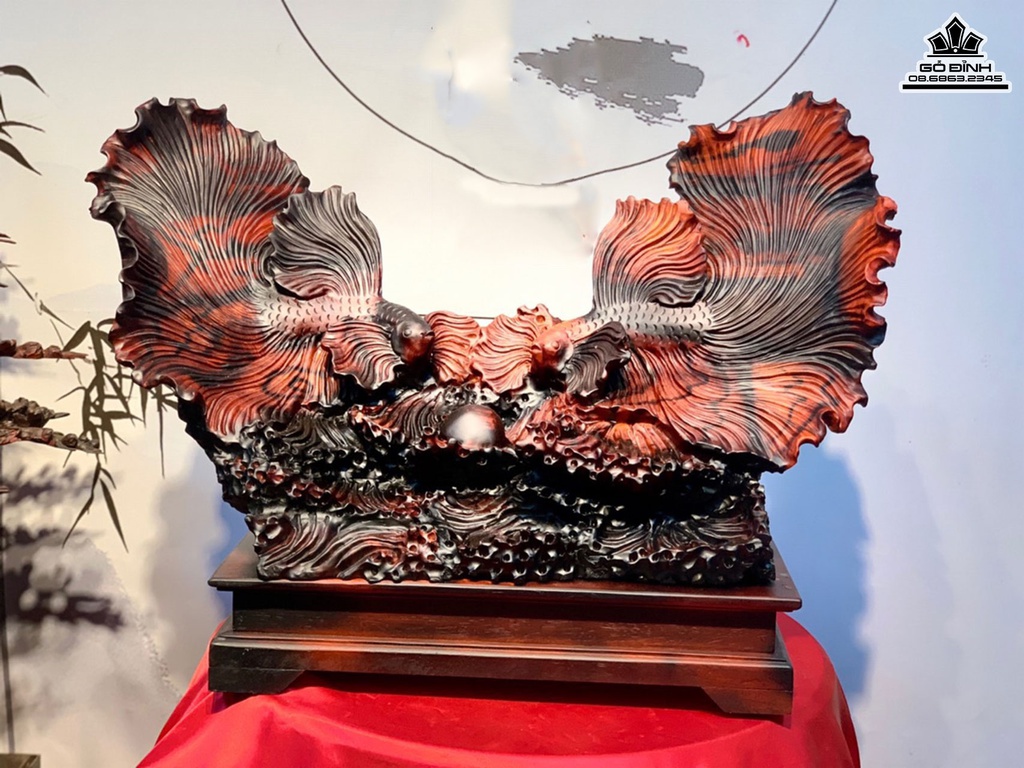 Tương Cá Xiêm Gỗ Trắc Cao 43 Ngang 74 Sâu 32 (cm)