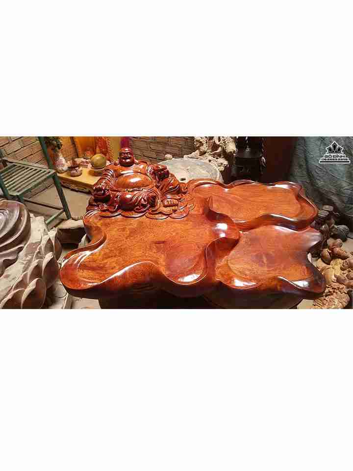 Khay Trà Phật Di Lặc Gỗ Hương  Dài 72 Ngang 56 Cao 17 (cm)