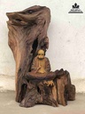 Tượng Đạt Ma Ngồi Thiền Gỗ Bách Xanh  Cao 50 Ngang 33 Sâu 18 (cm)