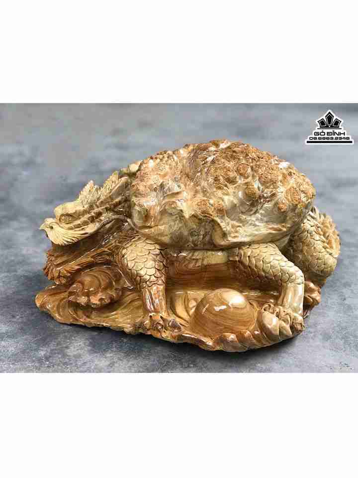 Tượng Long Quy Gỗ Nu Nghiến  Cao 20 Ngang 40 Sâu 36 (cm)