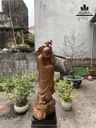 Tượng Đạt Ma Sư Tổ Gỗ Bách Xanh Cao 101 Ngang 31 Sâu 30 (cm)