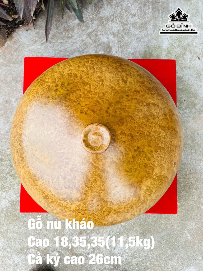 Bình Chum Phú Quý Gỗ Nu Kháo Cao 18 Đường Kính 35 (cm)
