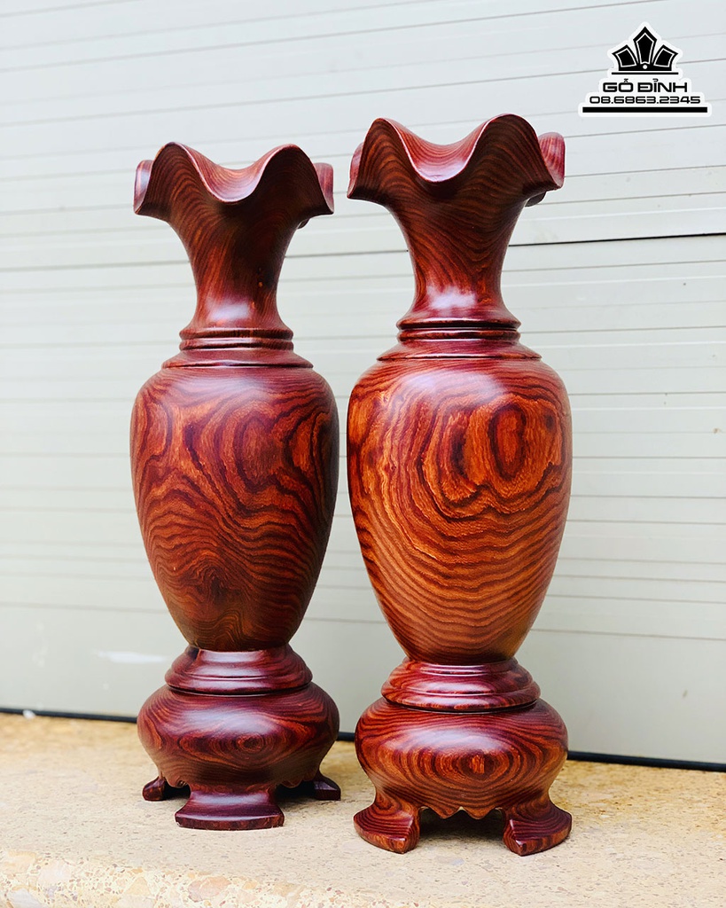 Lục Bình Gỗ Trắc Cao 40 Đường Kính 13 (cm)