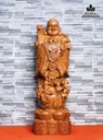 Tượng Phật Di Lặc Gỗ Hương Đá Cao 60 Ngang 20 Sâu 17 (cm)