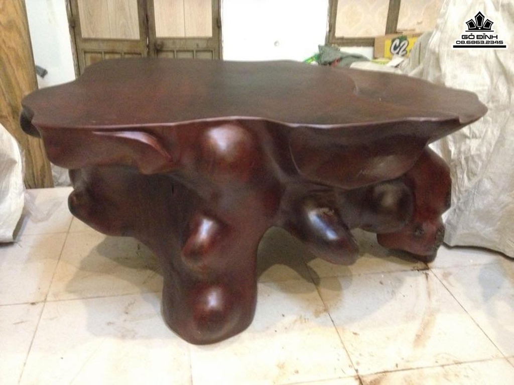 Bàn Trà Gỗ Lim Cao 61 Mặt 120-75 (cm)