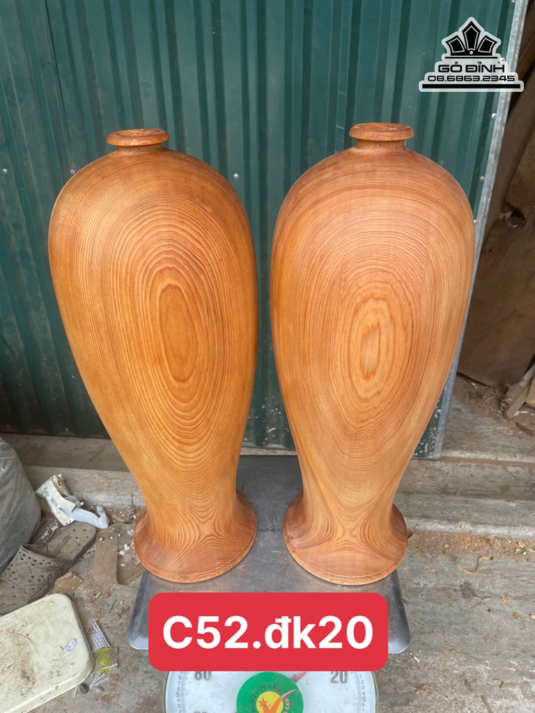 Bình Chum Phú Quý Gỗ Ngọc Am Cao 52.5 Đường Kính 20 (cm)