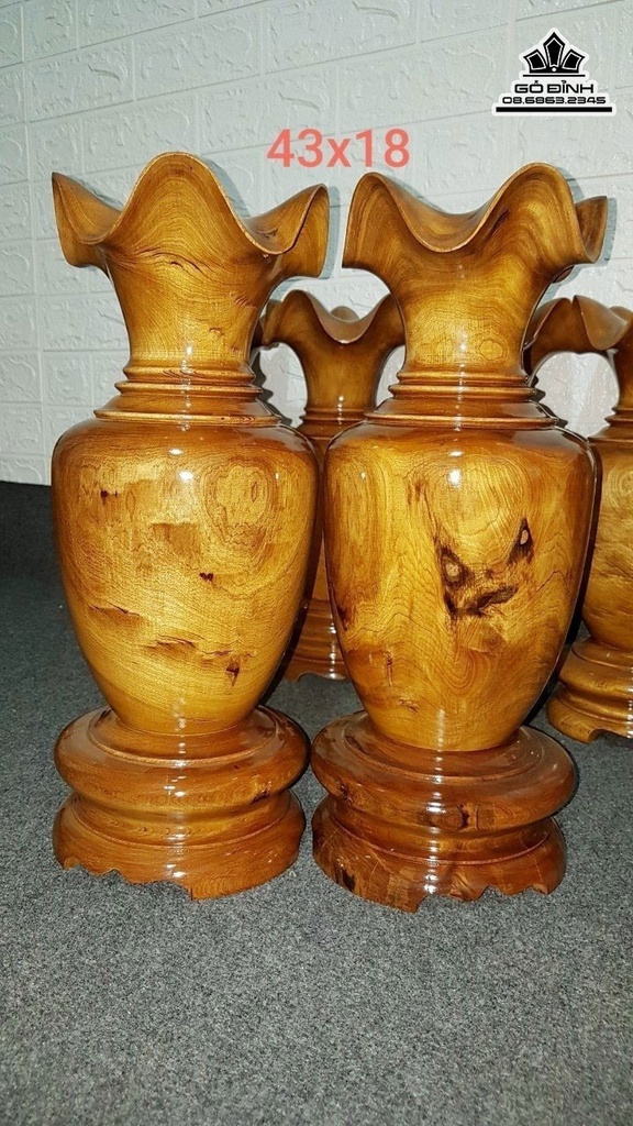 Lục Bình Gỗ Bách Xanh Cao 43 Đường Kính 18 (cm)