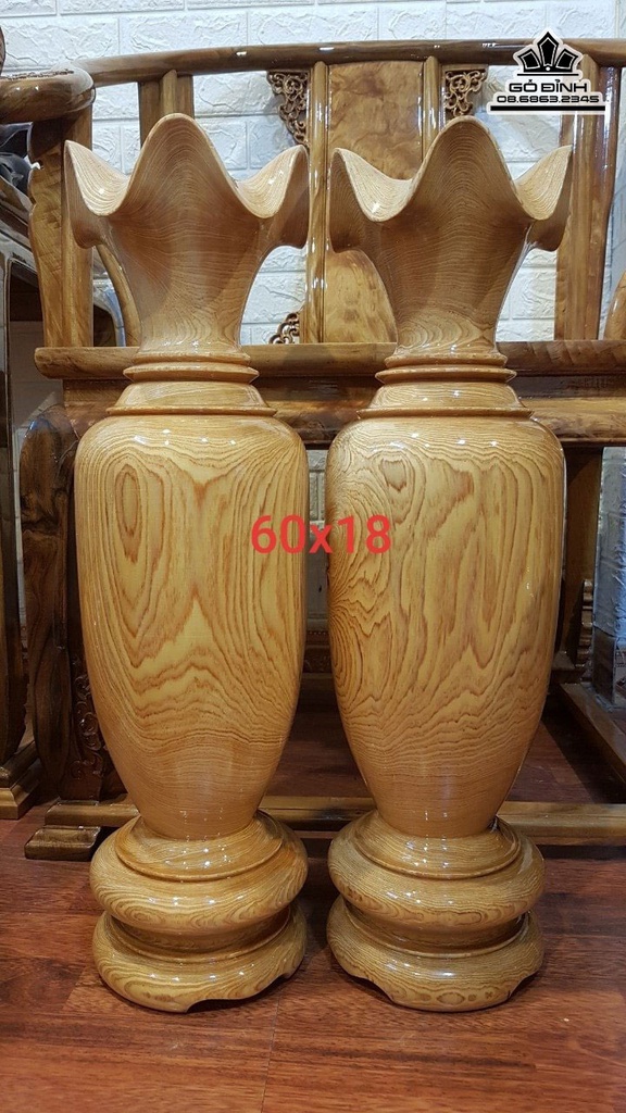 Lục Bình Gỗ Pơ Mu Cao 60 Đường Kính 18 (cm)