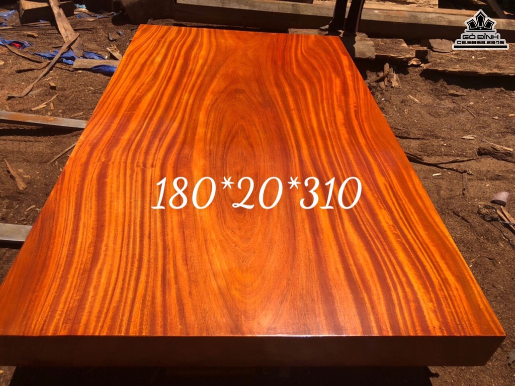 Sập Nguyên Khối Gỗ Gõ Dài 310 Rộng 180 Dày 20 (cm)