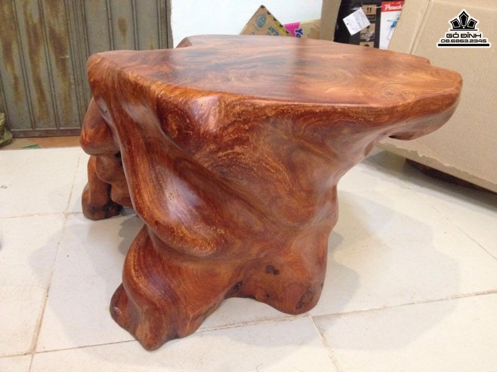 Đôn Gỗ Nguyên Khối Gỗ Gõ Đỏ Cà Te Cao 37 Ngang 72 Sâu 52 Mặt 50-48(cm)