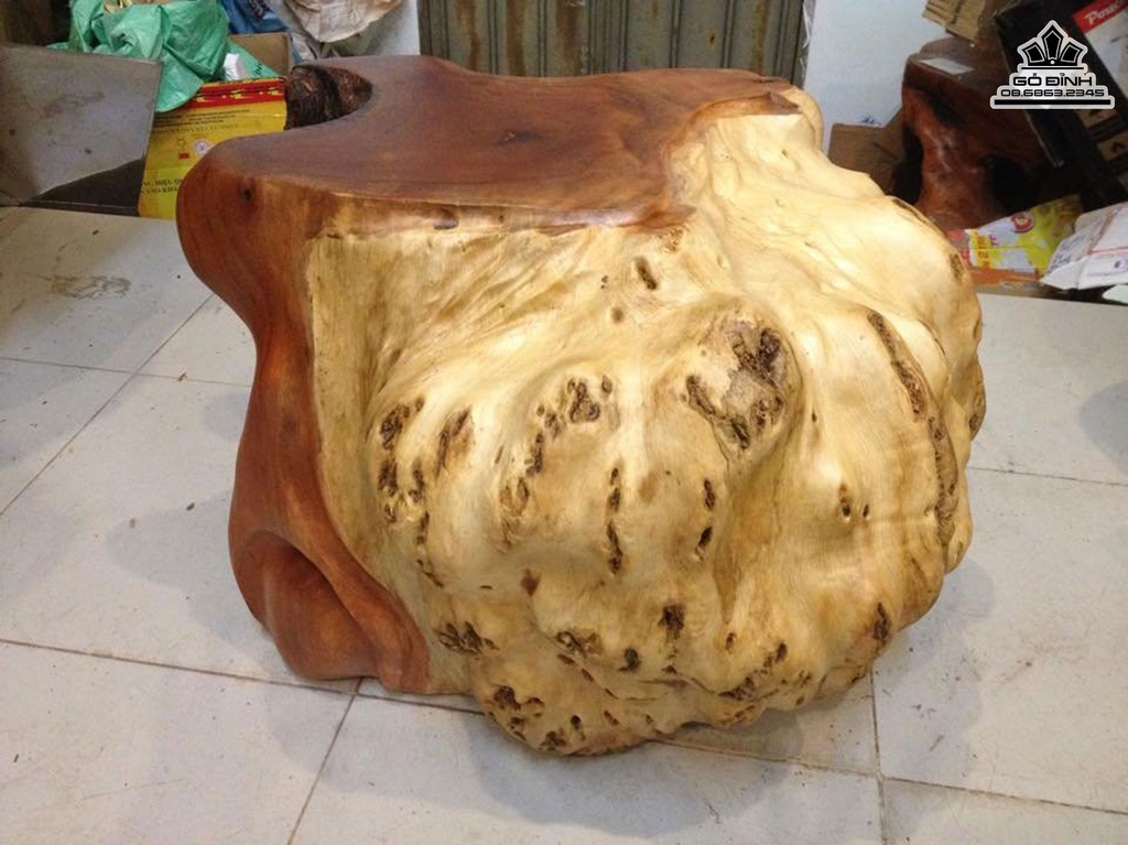 Đôn Gỗ Nguyên Khối Gỗ Gõ Cao 40 Ngang 60 Sâu 54 Mặt 42-36(cm)