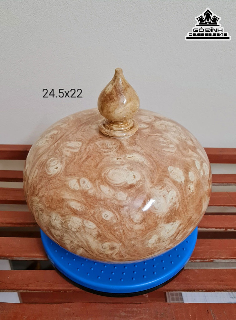 Bình Chum Phú Quý Gỗ Nu Nghiến Cao 22 Đường Kính 24.5 (cm)