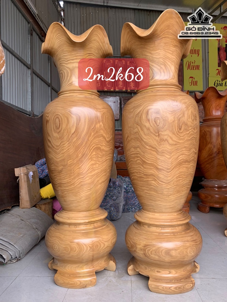 Lục Bình Gỗ Cẩm Vàng Cao 220 Đường Kính 68 (cm)