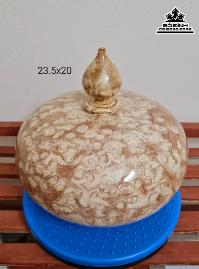 Bình Chum Phú Quý Gỗ Nu Nghiến Cao 20 Đường Kính 23.5 (cm)