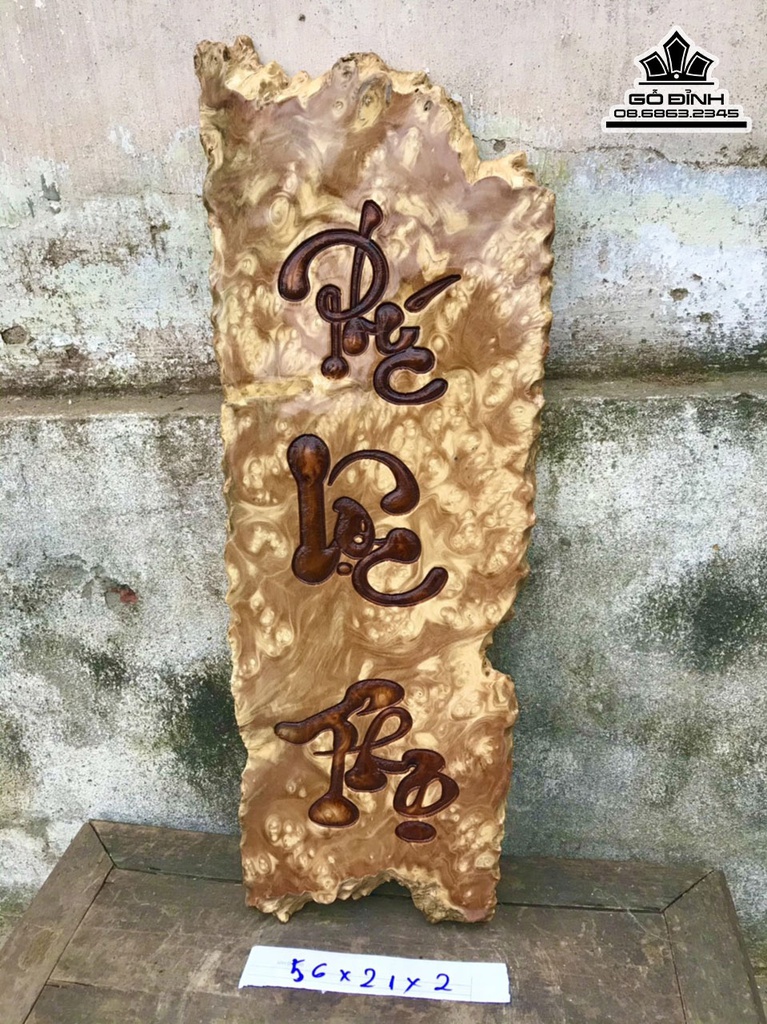 Tranh Gỗ Phúc Lộc Thọ Gỗ Ngu Nghiến Cao 56 Ngang 21 Dày 2 (cm)