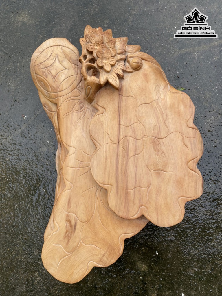 Khay Trà Gỗ Ngọc Am Dài 52 Rộng 33 Dày 13 (cm)