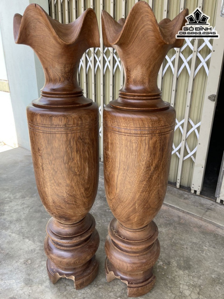 Cặp Lục Bình Gỗ Ké Cao 120 Đường Kính 29 (cm)