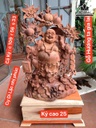 Tượng Di Lặc Vác Cành Đào Gỗ Hương Gia Lai Cao 84 Ngang 56 Sâu 33 Cả Kỷ 109 (cm)