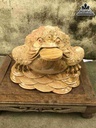 Tượng Cóc Ngậm Tiền Gỗ Nu Nghiến  Cao 24 Ngang 33 Sâu 33 (cm)
