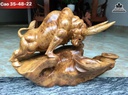 Tượng Bò Tót Gỗ Nu Kháo Cao 35 Ngang 48 Sâu 22 (cm)