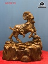 Tượng Dê Gỗ Ngọc Am Liền Khối Cao 46 Ngang 38 Sâu 19 (cm)