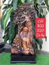 Tượng Ông Thọ Gỗ Bách Xanh Cao 77 Ngang 33 Sâu 20 (cm)