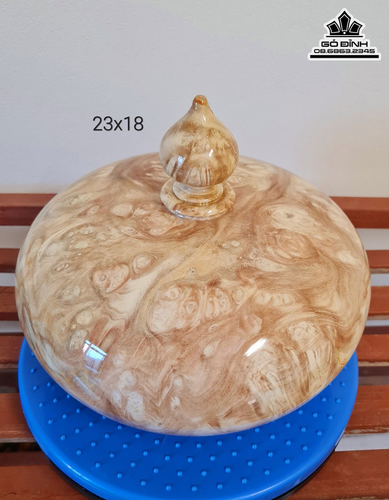 Bình Chum Phú Quý Gỗ Nu Nghiến Cao 18 Đường Kính 23 (cm)