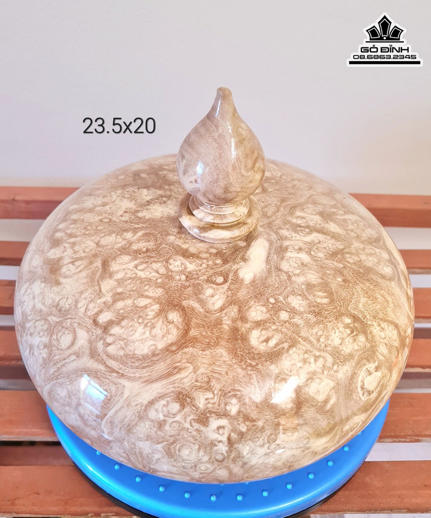 Bình Chum Phú Quý Gỗ Nu Nghiến Cao 20 Đường Kính 23.5 (cm)