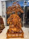 Tượng Di Lặc Đứng Gốc Tùng Gỗ Hương Gia Lai Cao 195 Ngang 115 Sâu 52 Cả Kỷ 225 (cm)