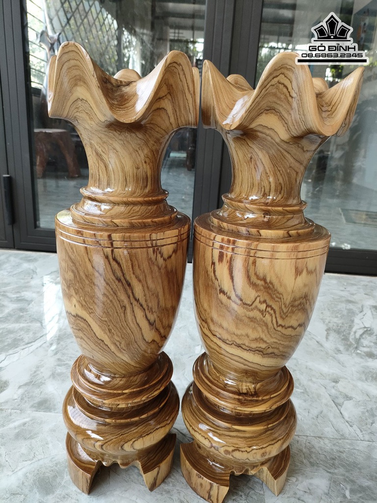 Cặp Lục Bình Gỗ Cẩm Cao 57 Đường Kính 17 (cm)