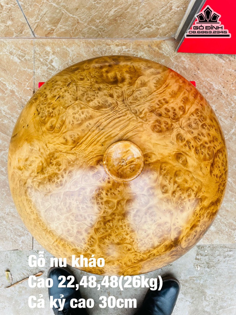Bình Chum Phú Quý Gỗ Nu Kháo Cao 22 Đường Kính 48 (cm)
